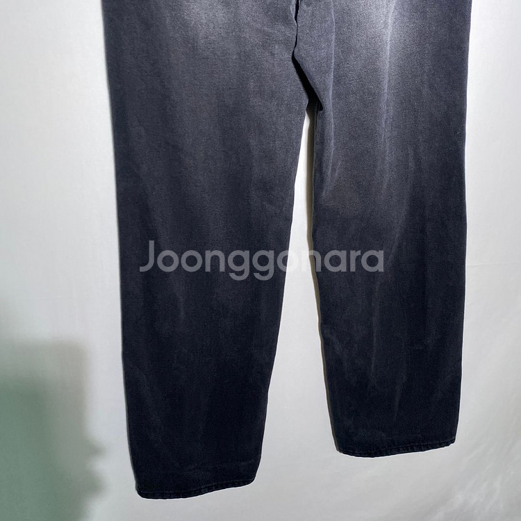 S)여성 흑청 와이드 스트레이트 데님 청바지--6