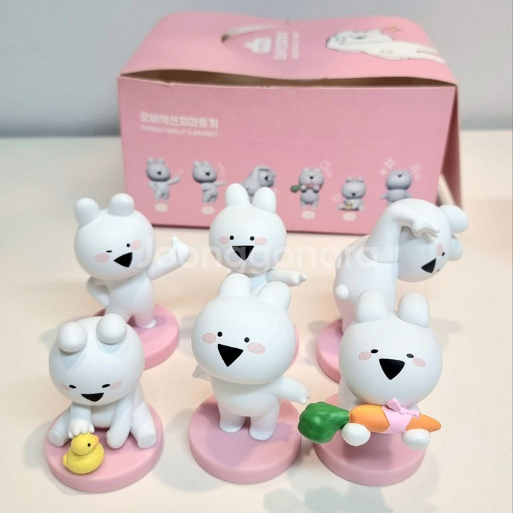 오버액션꼬마토끼 피규어 6종 일괄--0