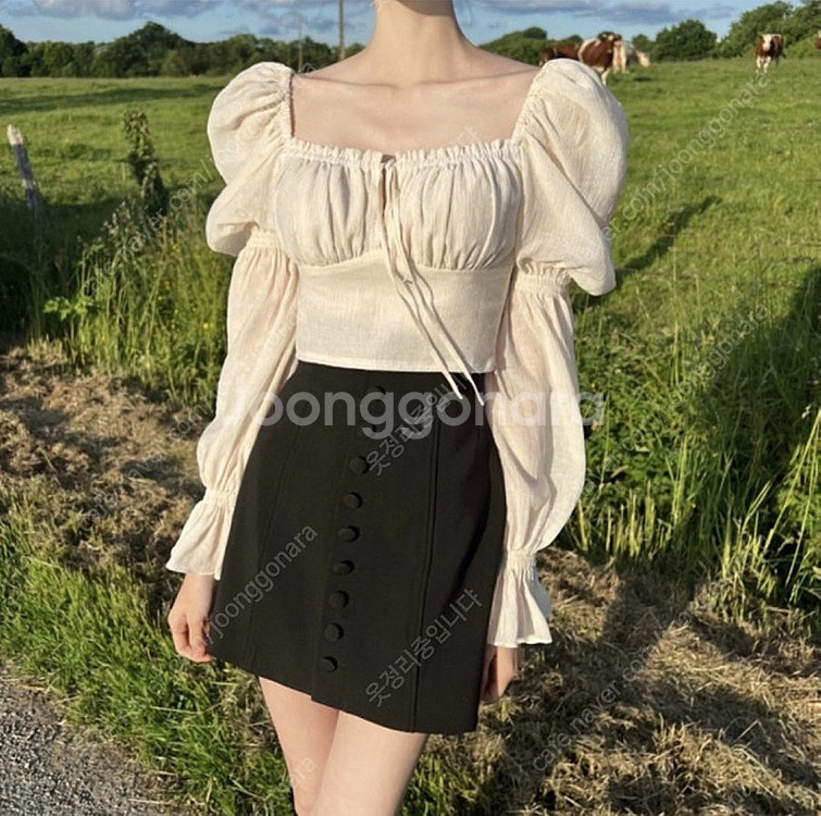 라벨르블랑 하트 스커트 블랙 26 (새상품)--0