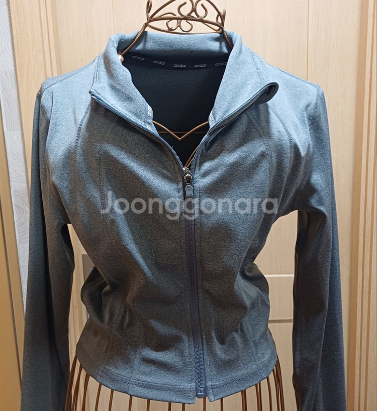 안다르 컴피니티 멜란지 NZ 크롭집업 L size--1
