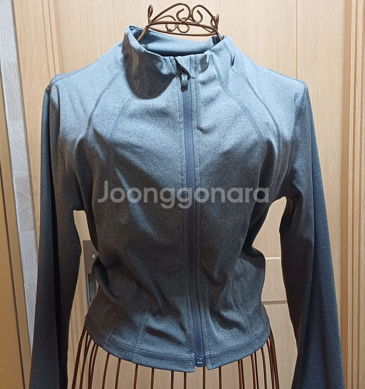 안다르 컴피니티 멜란지 NZ 크롭집업 L size--3