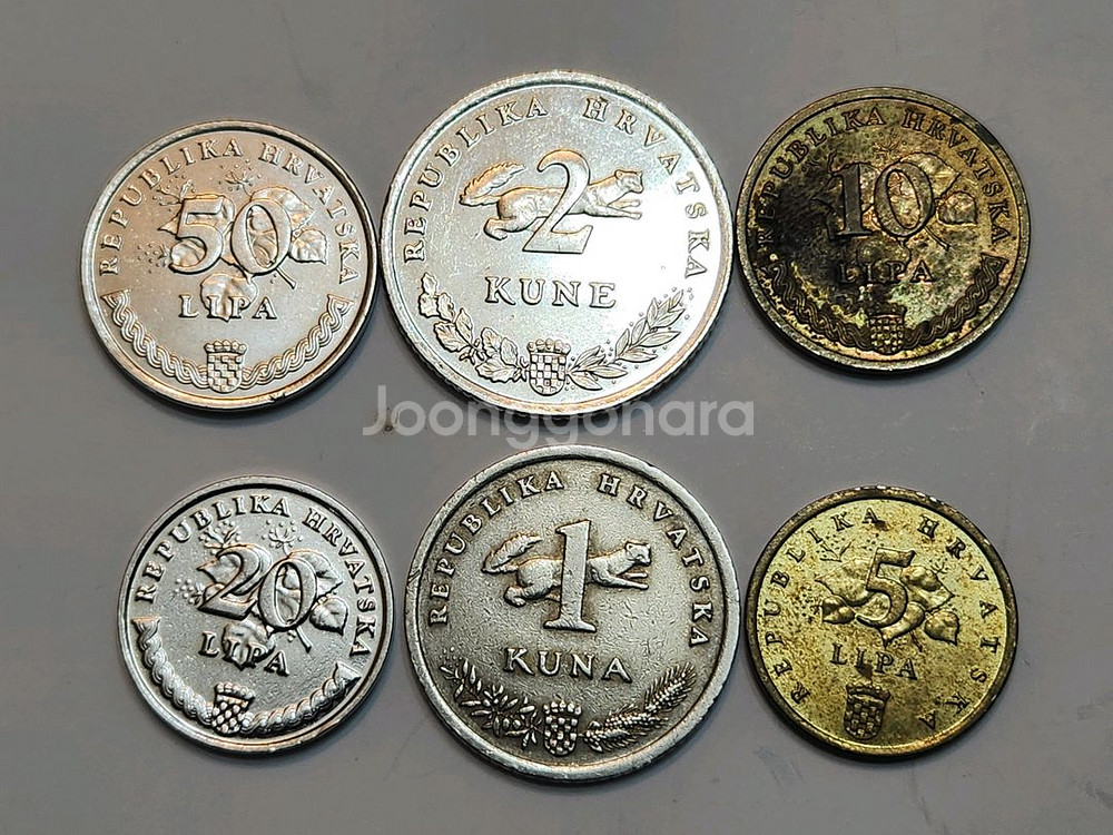 외국동전, 크로아티아 6점 일괄옛날동전입니다--1