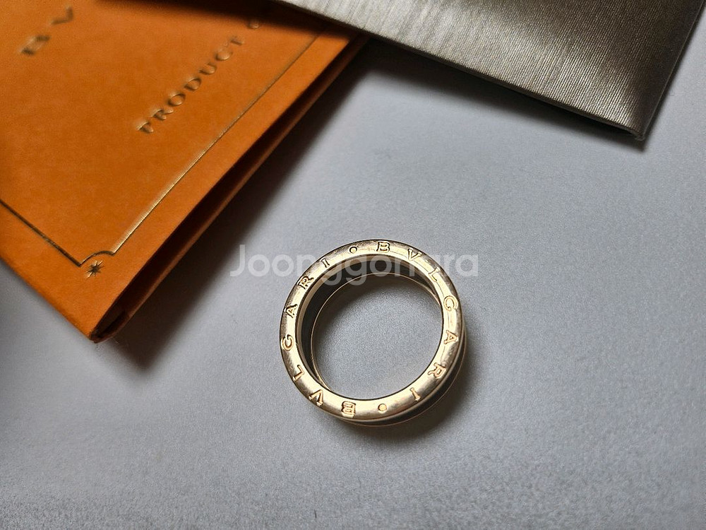 불가리 비제로원 2밴드 로즈골드 반지--2