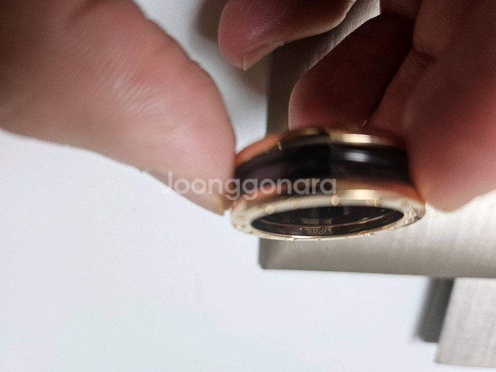 불가리 비제로원 2밴드 로즈골드 반지--3