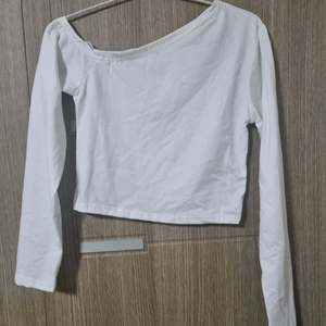 댄스복 언발란스 긴팔 티셔츠 화이트