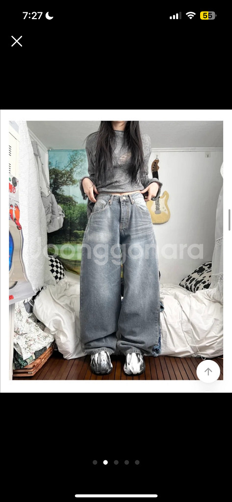 오피엠 pocket denim wide pants--1