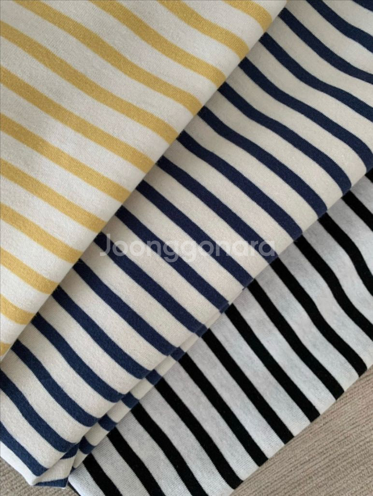 스트라이프 티셔츠 옐로우 새제품--6