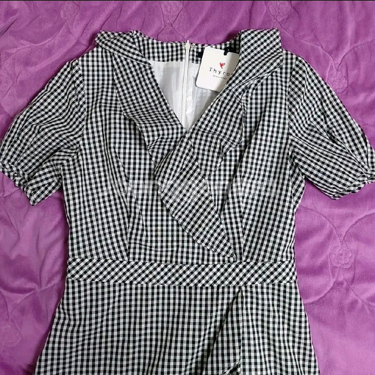 티렌 깅엄체크 프릴여름원피스 55 새상품--1