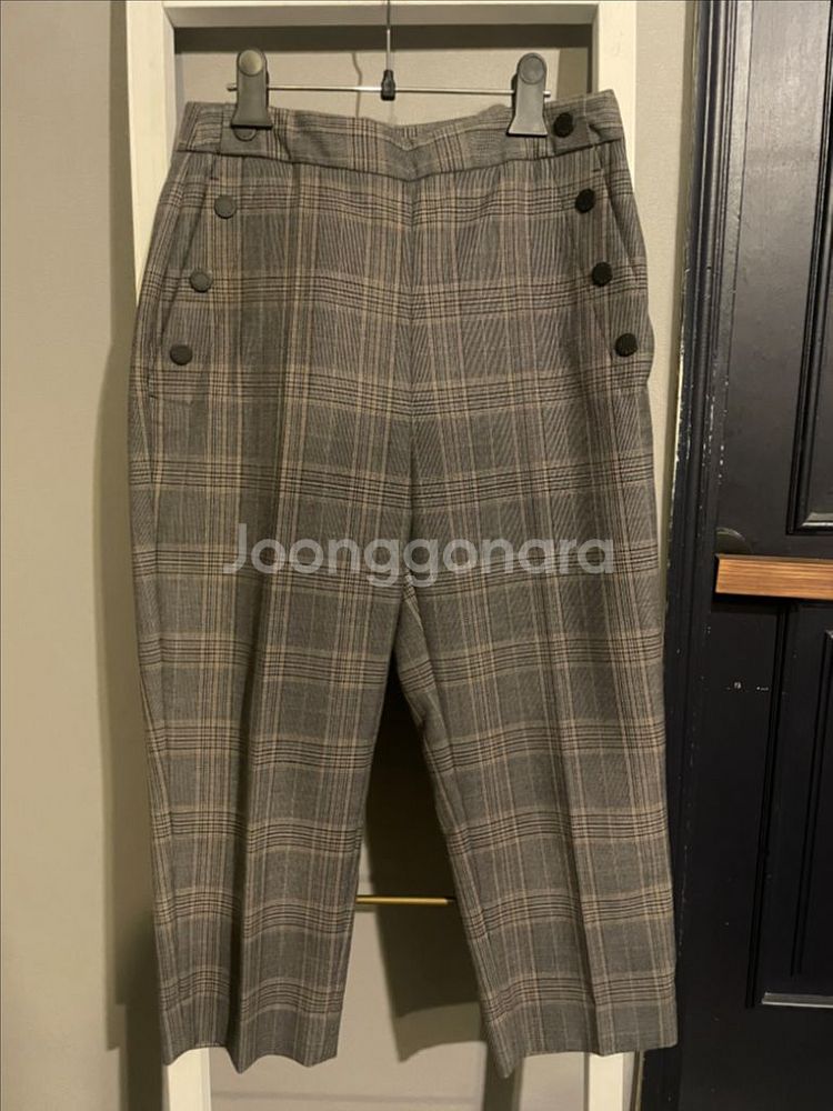 산드로 체크무늬 바지 36사이즈--0