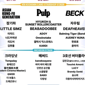 펜타포트 락 페스티벌 금요일 종일권 저렴히 양도합니다.