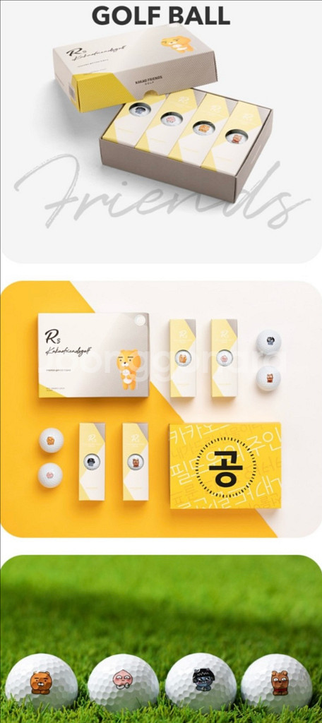 카카오프렌즈 R3 골프공 12알--0