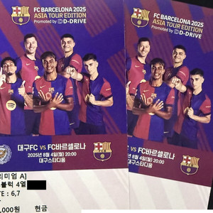 바르셀로나 vs 대구FC 프리미엄A 2연석(정가이하)