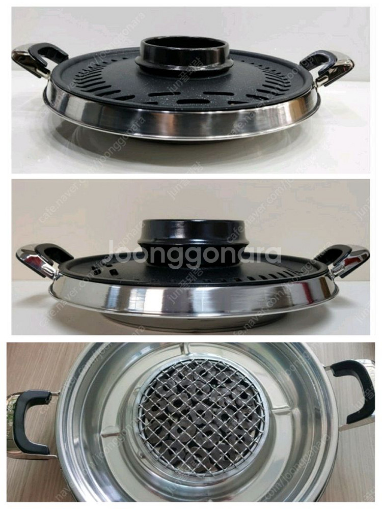 로스타 테이블 가스버너 뚝배기 중앙타공 고기 삼겹살불판--5