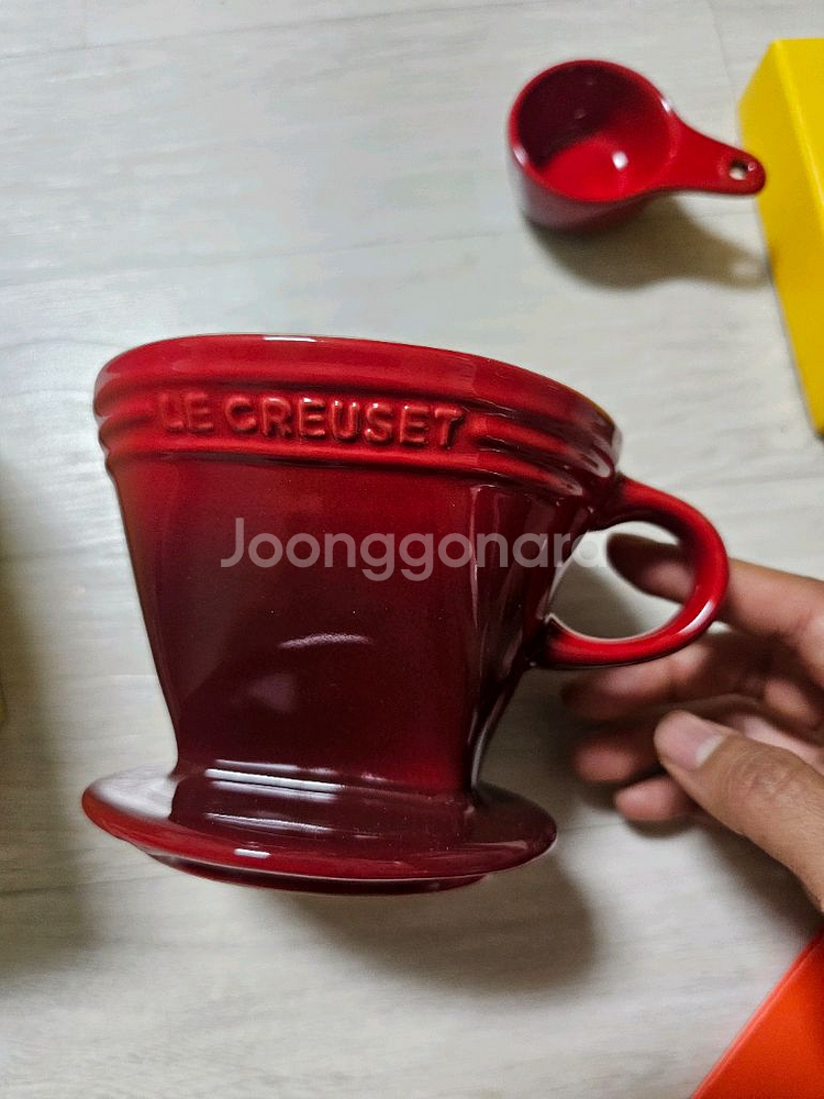 (새상품)르크루제 도자기 드리퍼 체리레드--0