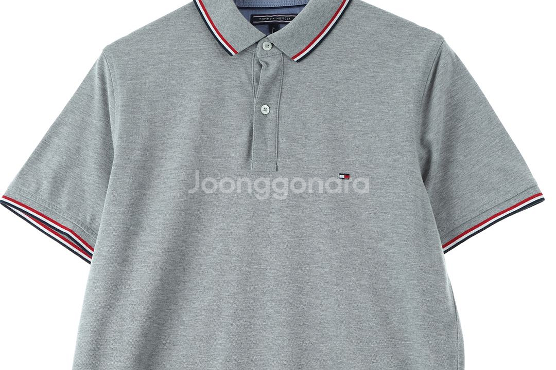 (L-XL) 타미힐피거 반팔 카라 티셔츠 그레이--1