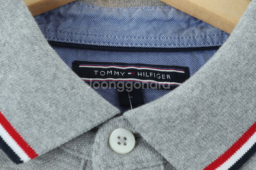 (L-XL) 타미힐피거 반팔 카라 티셔츠 그레이--4