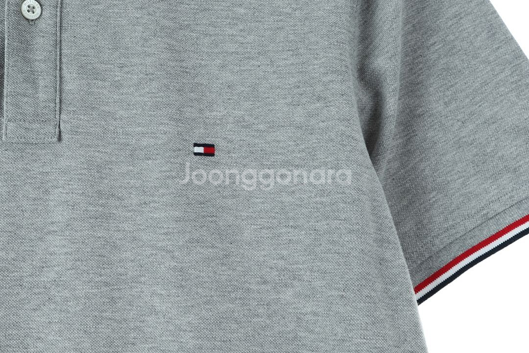 (L-XL) 타미힐피거 반팔 카라 티셔츠 그레이--3