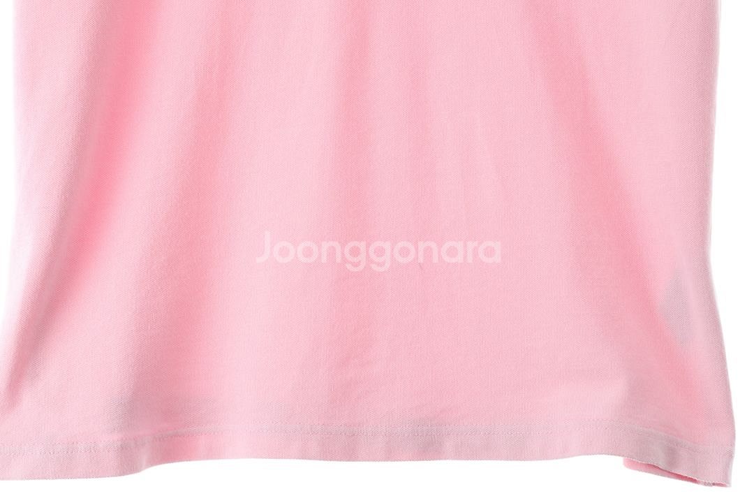 (L) 컨버스 반팔 카라 티셔츠 핑크 올드스쿨 무지--2
