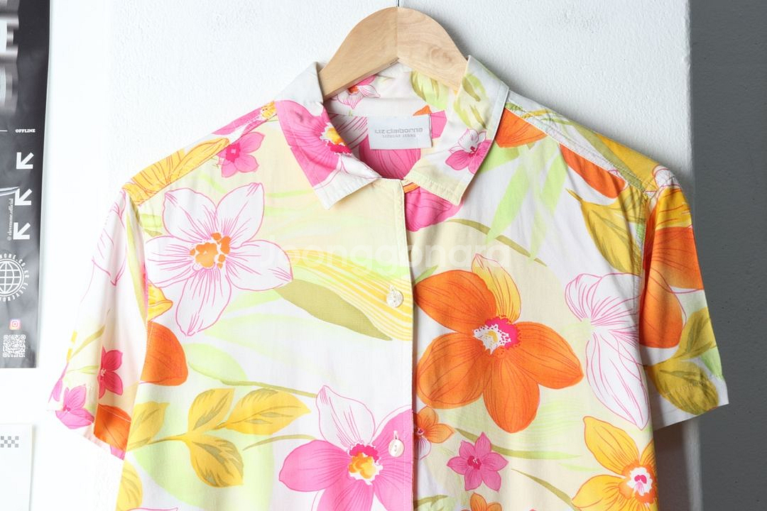 W(L-XL) 브랜드빈티지 반팔셔츠 남방 리즈클레이본--2