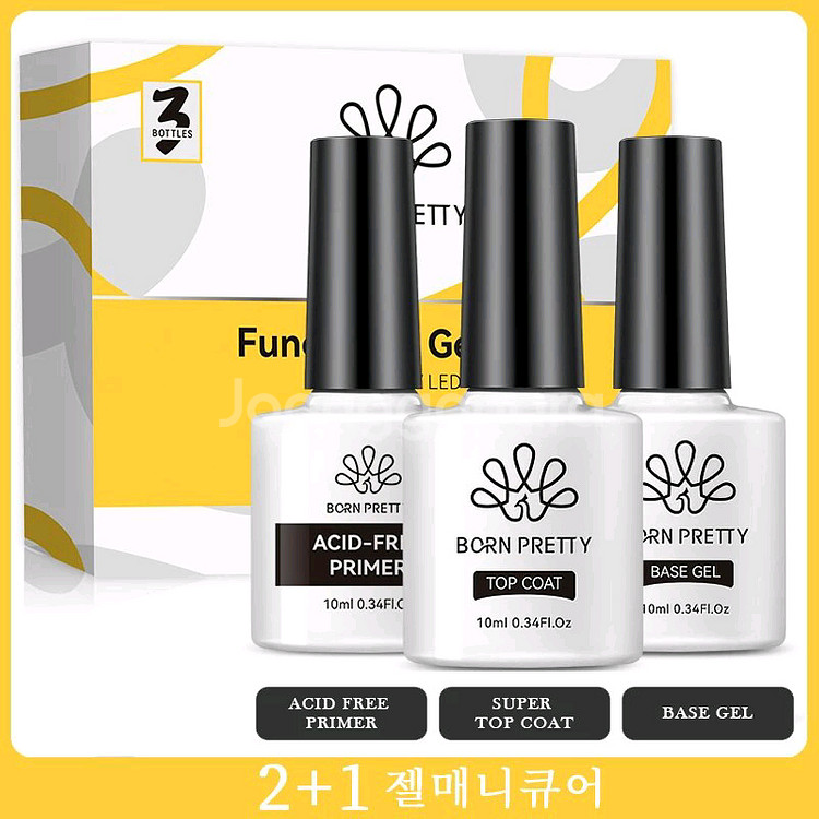 셀프네일3종:프라이머 + 베이스젤 + 탑코트 3종 세트--0