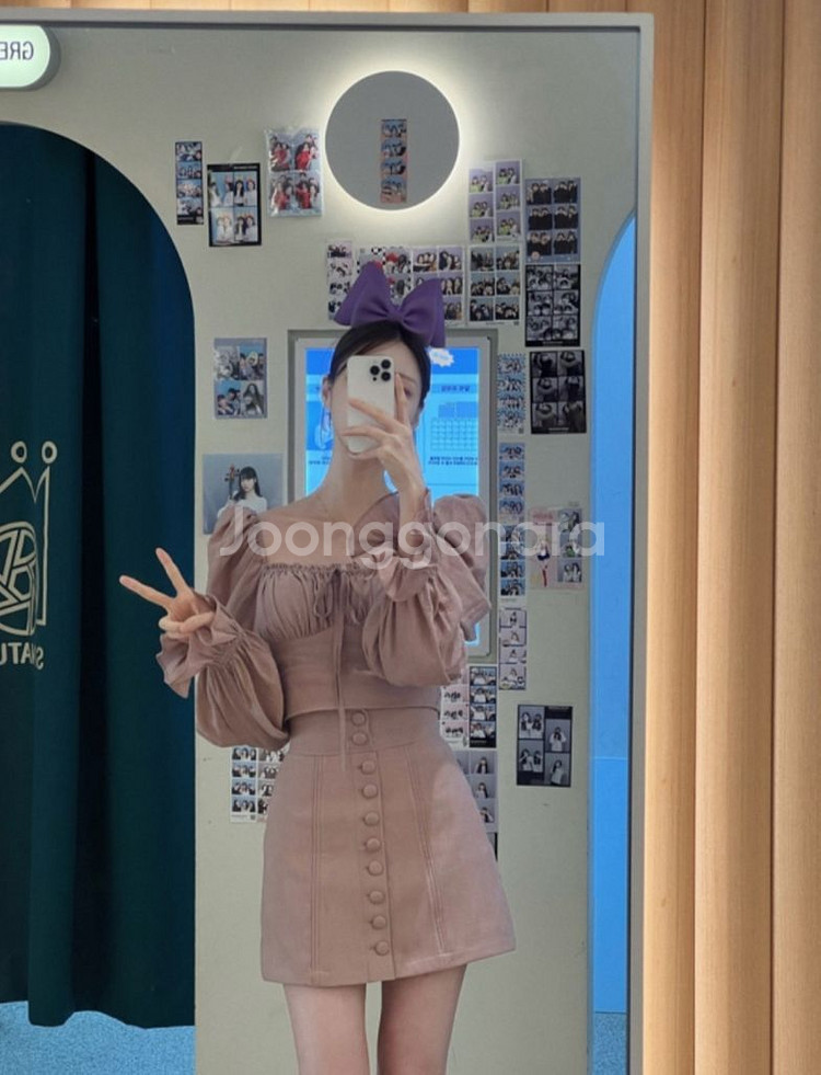라벨르블랑 하트 스커트 핑크 M (새상품)--2