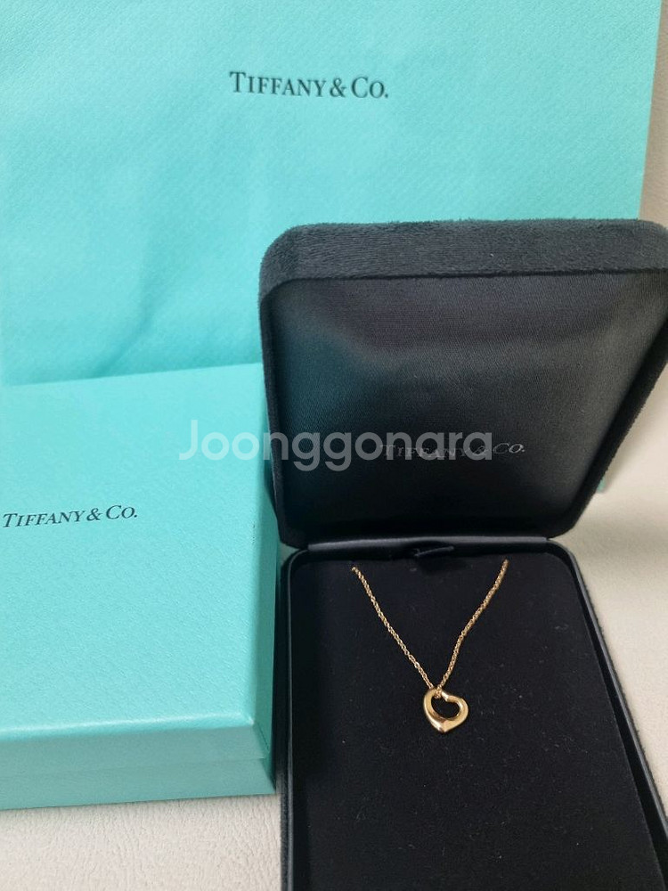 티파니앤코 오픈 하트 목걸이 로즈골드11mm 급처--0