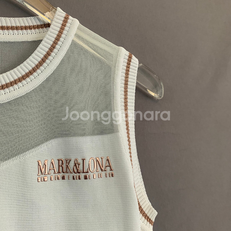 90 마크앤로나 골프 여성 코드 시스루 니트 베스트--3