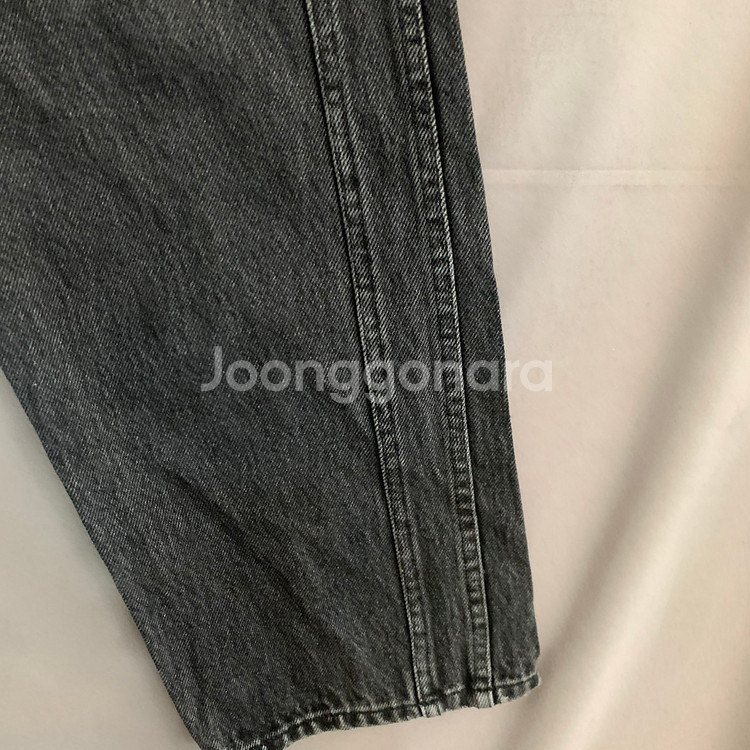 S 이얼즈어고 사이드 배색 흑청 데님 청바지--3