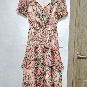 샤틴 플라워 쉬폰 원피스