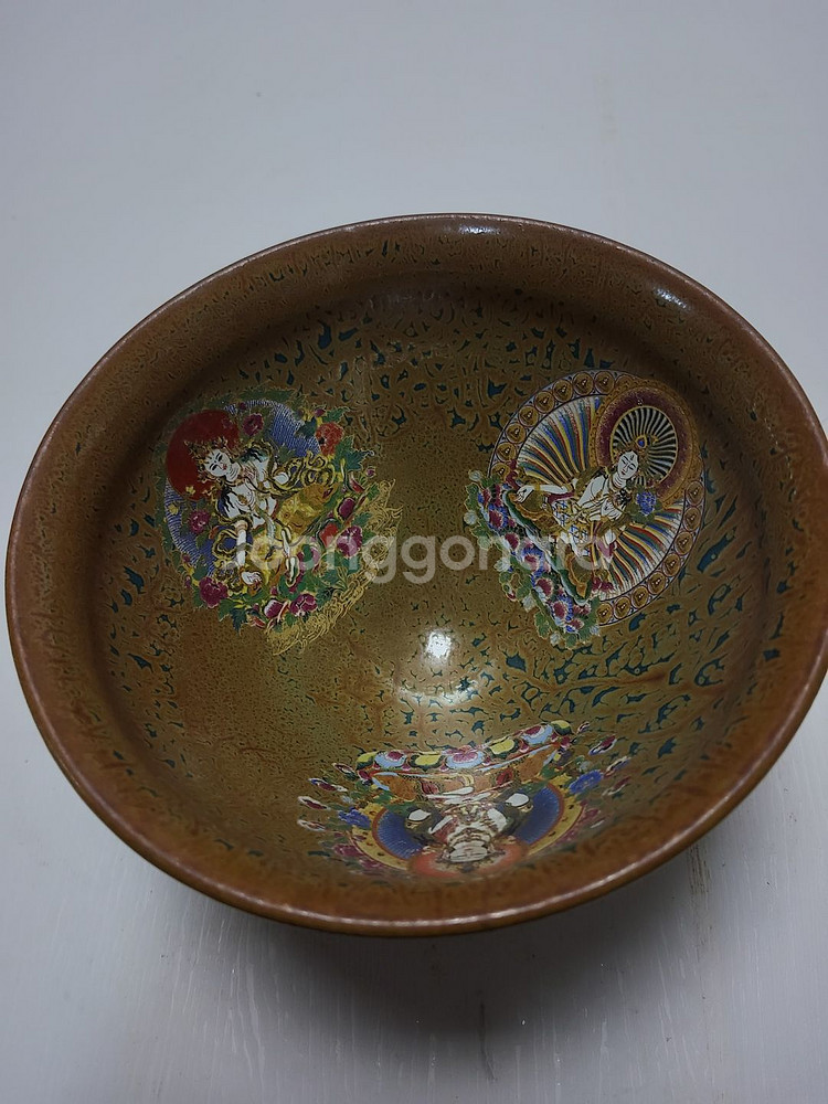 송대 희귀 삼존불 철화 다완 지름12.5cm무게340g--0