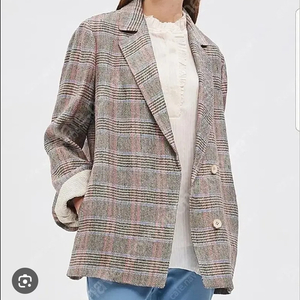 한섬 마인 MINE 체크 린넨 블렌드 자켓 xs사이즈