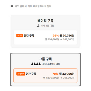 클래스 101 그룹 구독 4인 모집