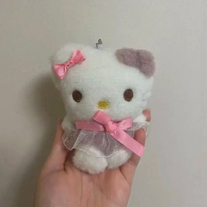 산리오 헬로키티 핑크리본 뽀글이 인형 키링