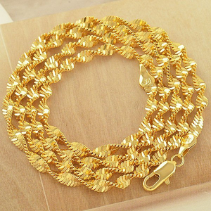 새 18K GP 76cm 30인치 꼬임줄 목걸이 골드 파일