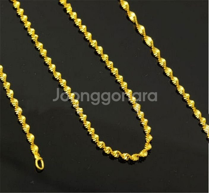 새 18K GP 76cm 30인치 꼬임줄 목걸이 골드 파일--5