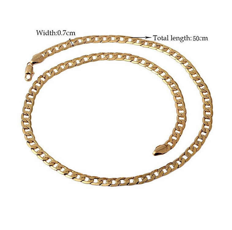 새 18K GF 7mm X 50cm 골드 스테인레스 스틸 이미지