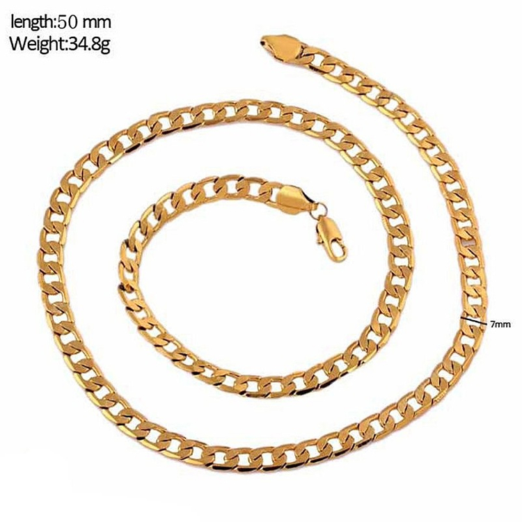 새 18K GF 7mm X 50cm 골드 스테인레스 스틸 이미지