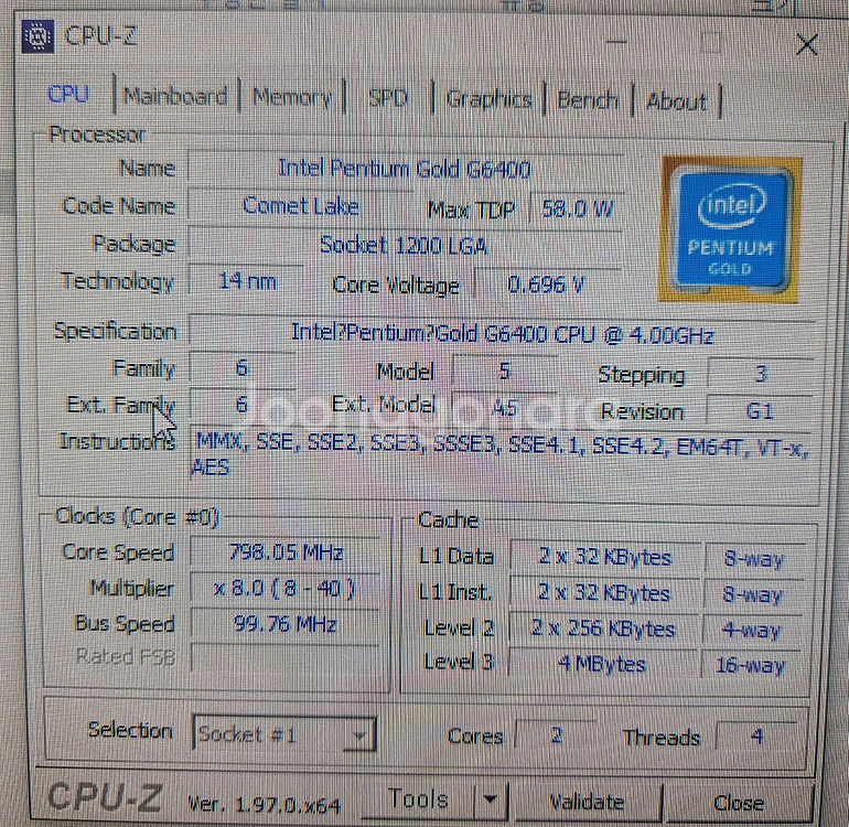 인텔 10세대 펜티엄 g6400--1