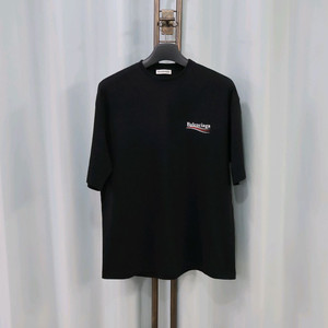 발렌시아가 웨이브 로고 블랙 반팔 티셔츠 M/105