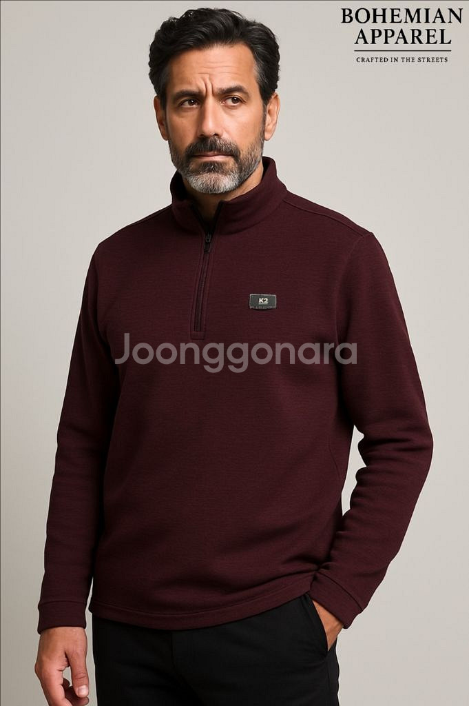 [남자 110]K2 BOOST 캐쥬얼 하프집업 긴팔티--9