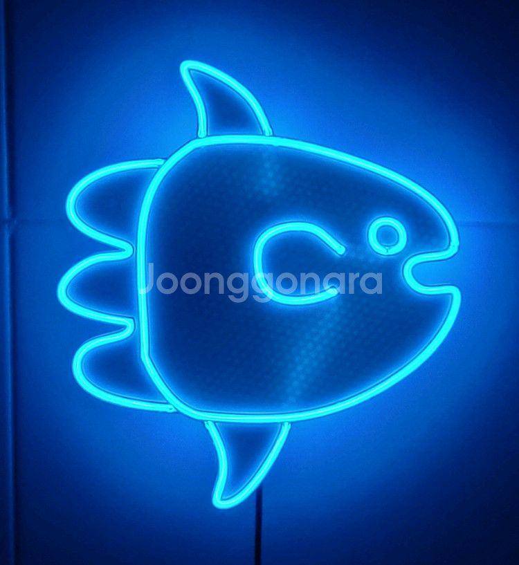 네온사인 개복치 물고기 led 램프 조명--0