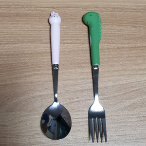 토끼 공룡 동물 세라믹 숟가락 포크