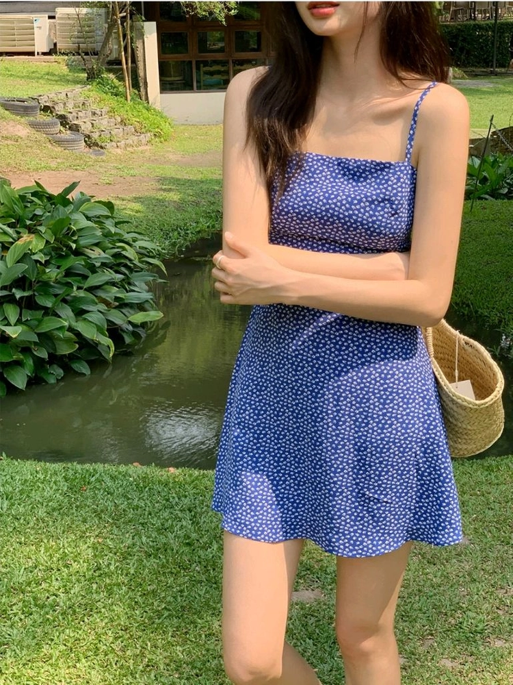 플라워 나시 미니 원피스 이미지