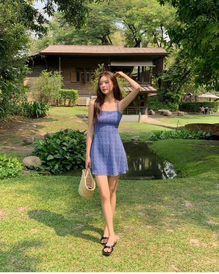 플라워 나시 미니 원피스 이미지