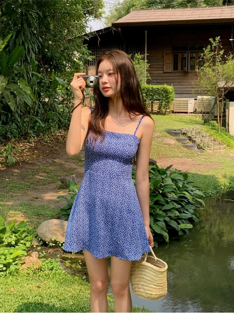 플라워 나시 미니 원피스 이미지