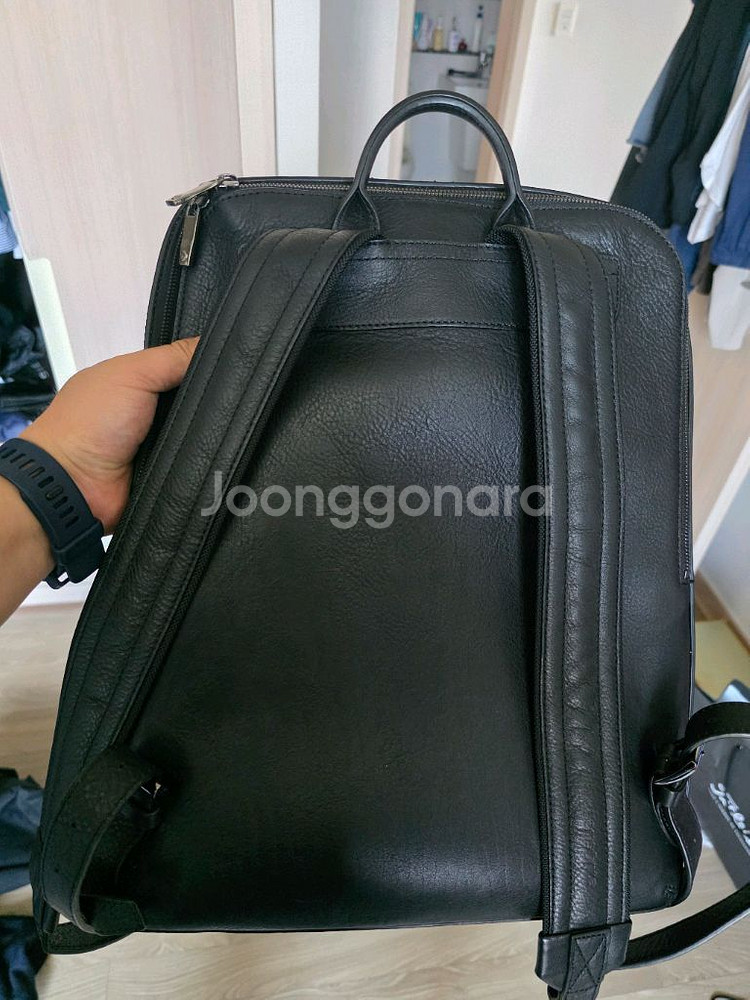 샘소나이트 블랙 가죽 백팩--2