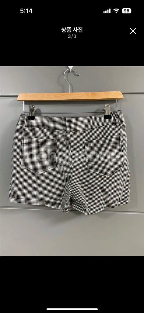 깅엄체크 잔체크 반바지 숏팬츠 새상품--2