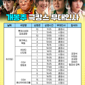 8/2(토) 11:25(종영) 좀비딸 무대인사 김포공항