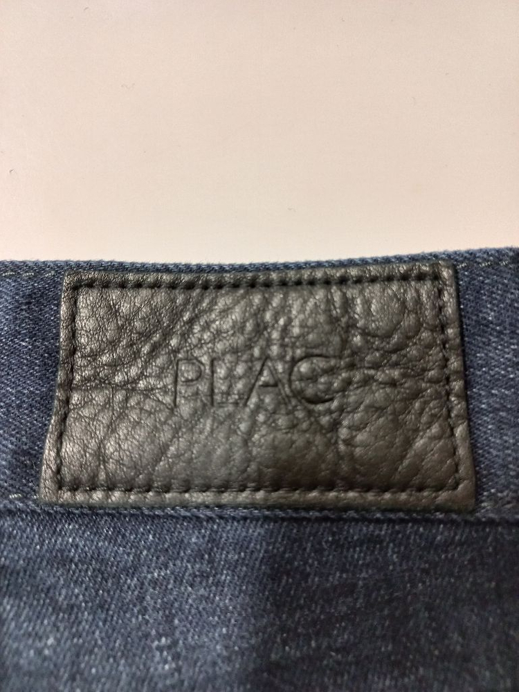 30)플랙진 가죽패치 워싱 스판 스트레이트 일자청바지--3