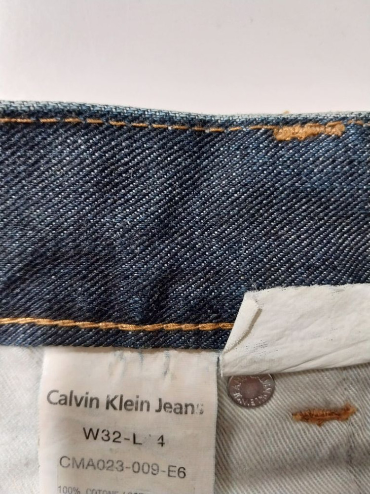 32)켈빈클라인 가죽패치 백화점판 생지 워싱 찢청 일자 이미지